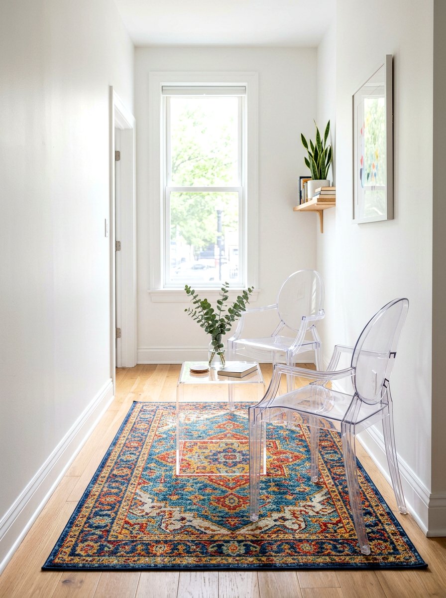Clear Acrylic Furniture - 30 narrow living room ideas