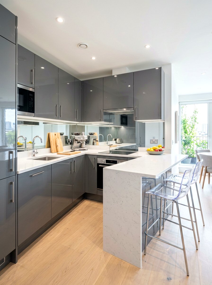 Clear Acrylic Stools - 30 kitchen island seating ideas
