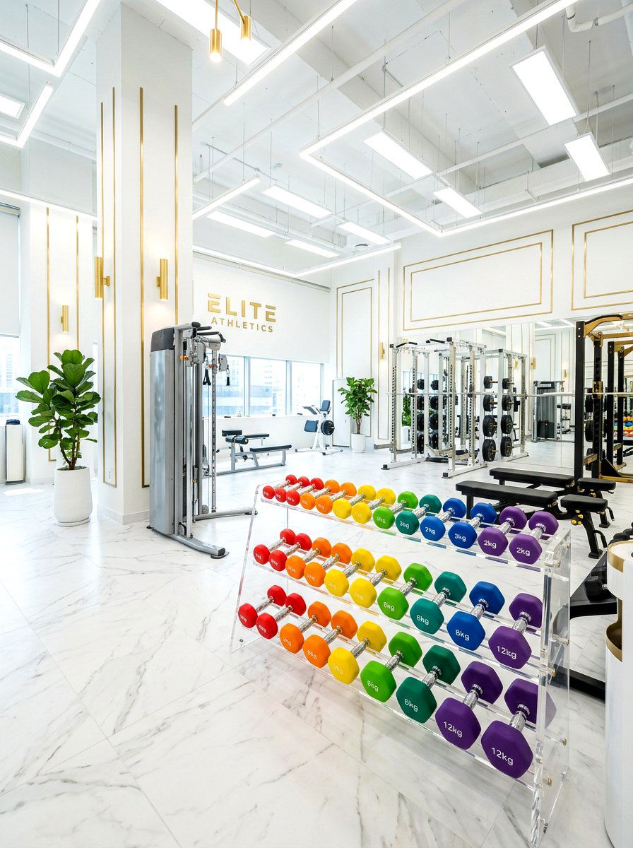 Clear Acrylic Weight Stand - 30 dumbbell storage ideas