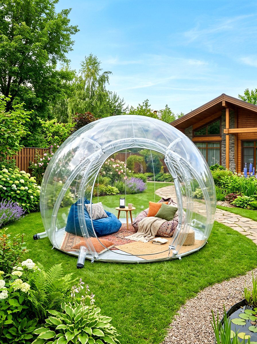 Clear Bubble Tent - 30 stargazing backyard ideas