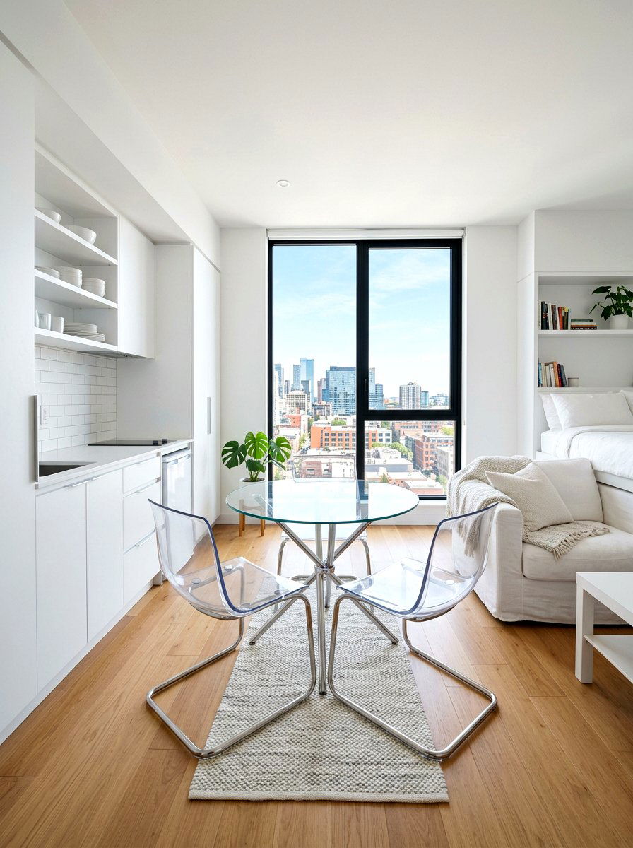 Clear Furniture - 30 micro apartment decor ideas