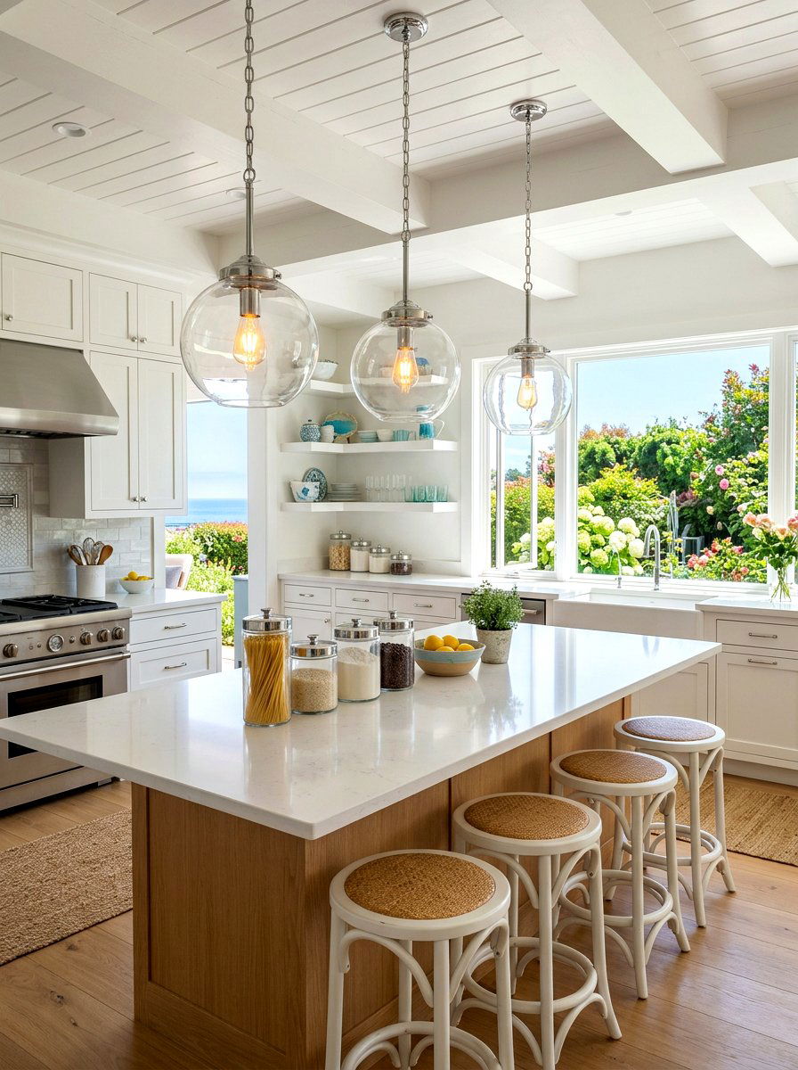 Clear Glass Chrome Pendant - 30 chrome kitchen pendant ideas