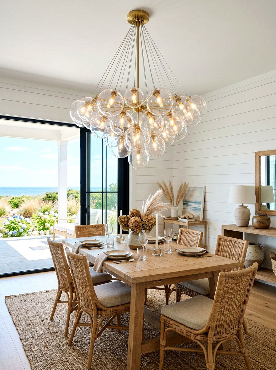 Clear Glass Globe Chandelier - 30 dining room chandelier ideas
