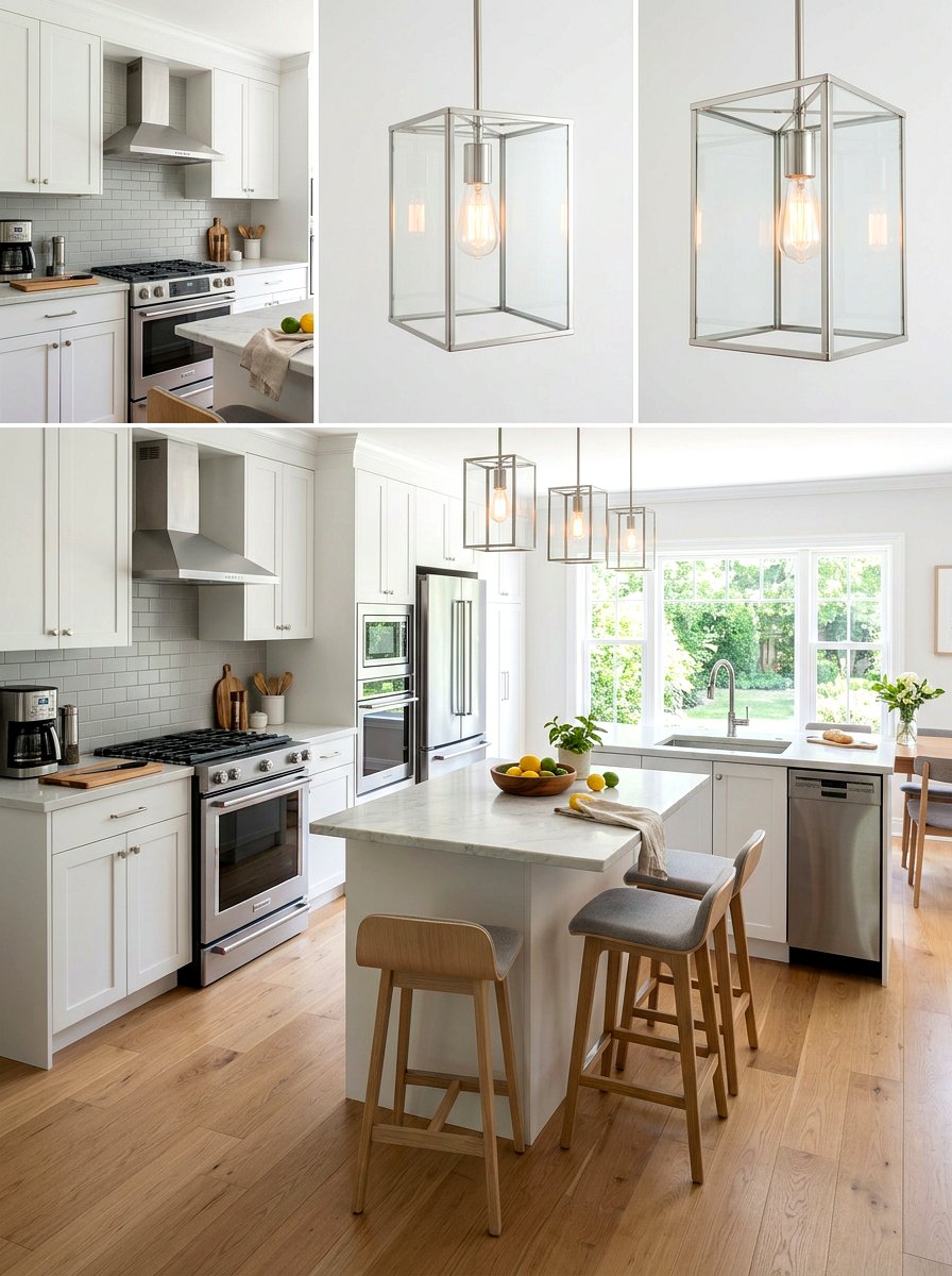 Clear Glass Lantern - 30 kitchen lantern lighting ideas