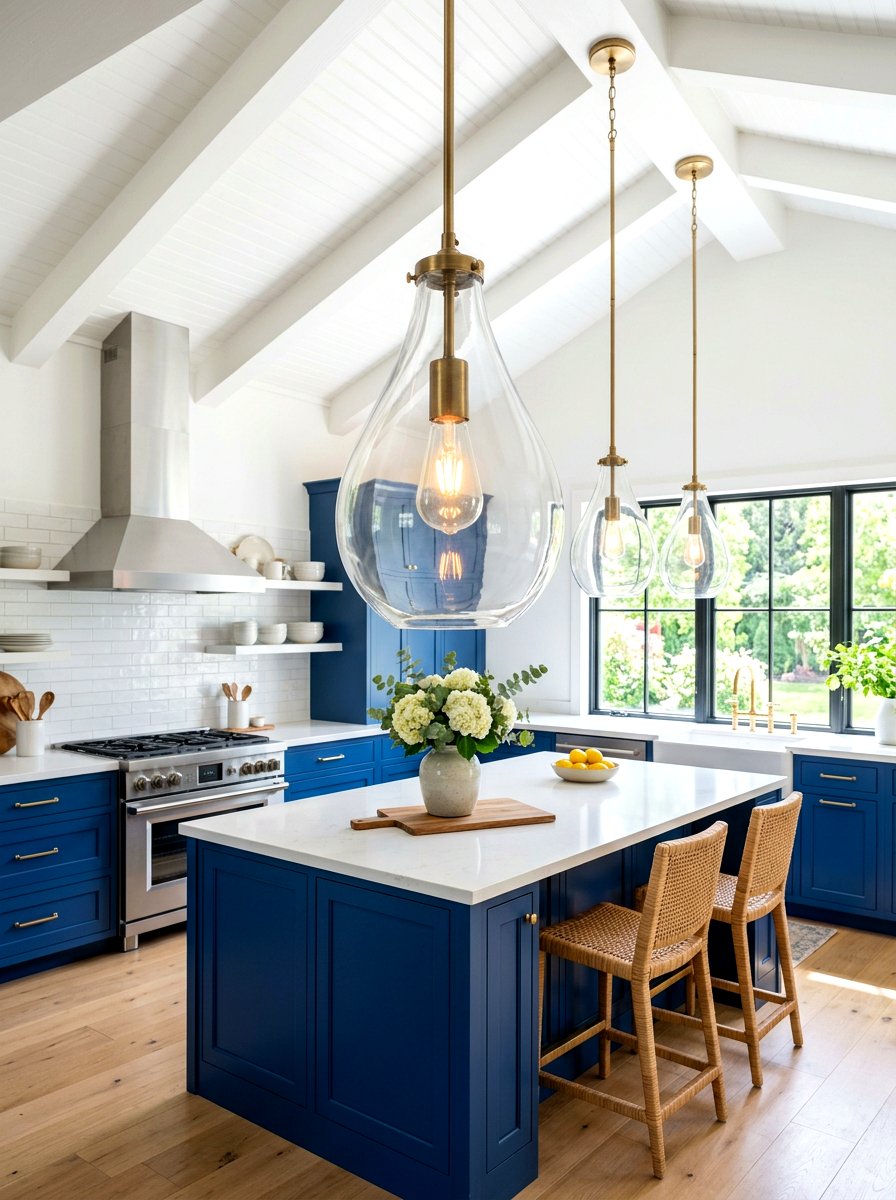 Clear Glass Pendant - 30 kitchen lamp styling ideas