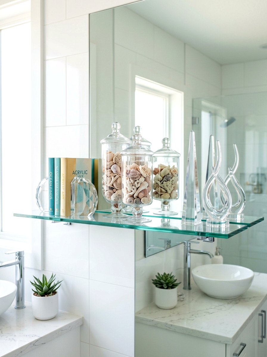 Clear Glass Shelf - 30 seasonal shelf decor ideas