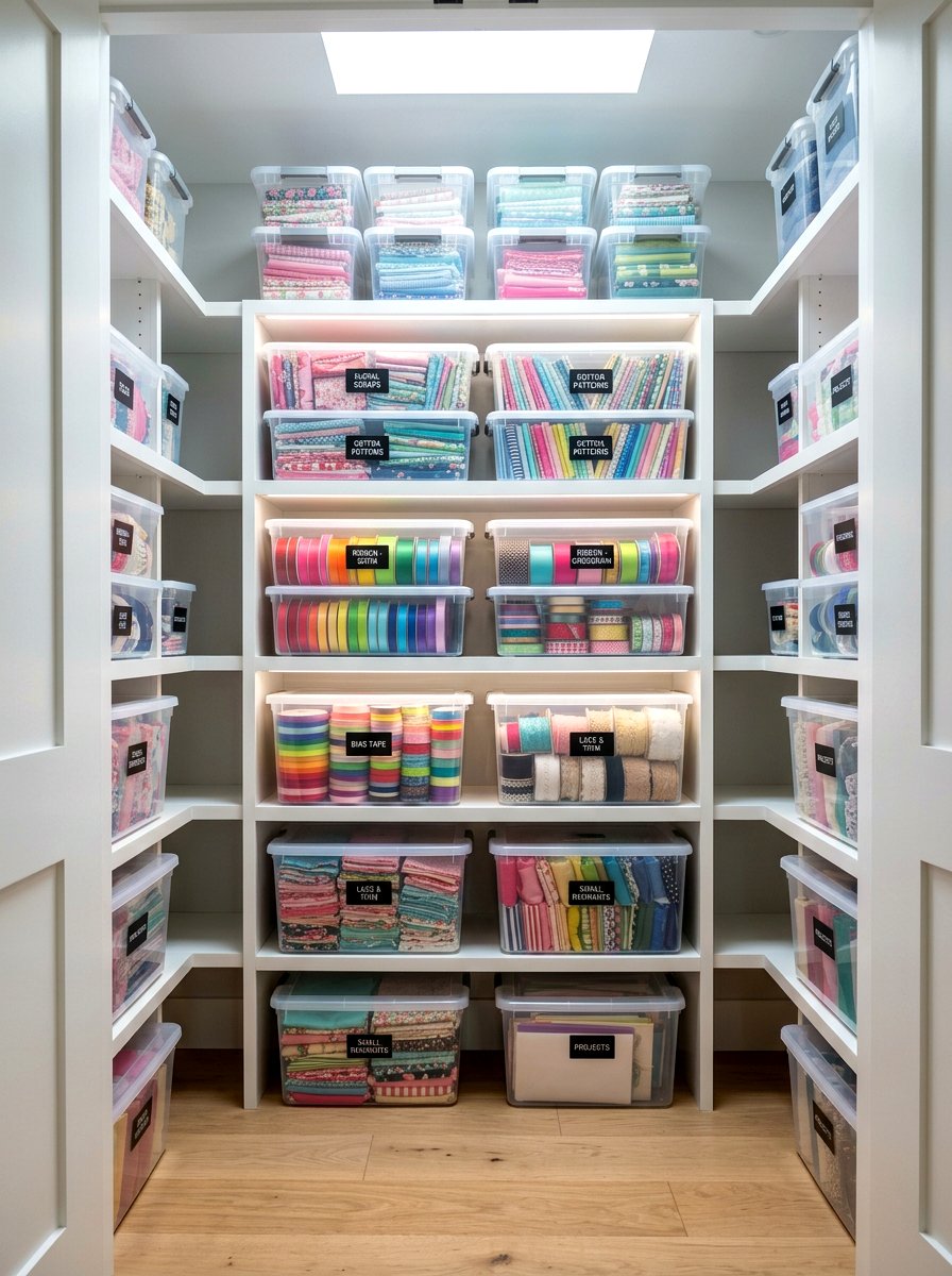 Clear Plastic Bin - 30 craft supply storage ideas