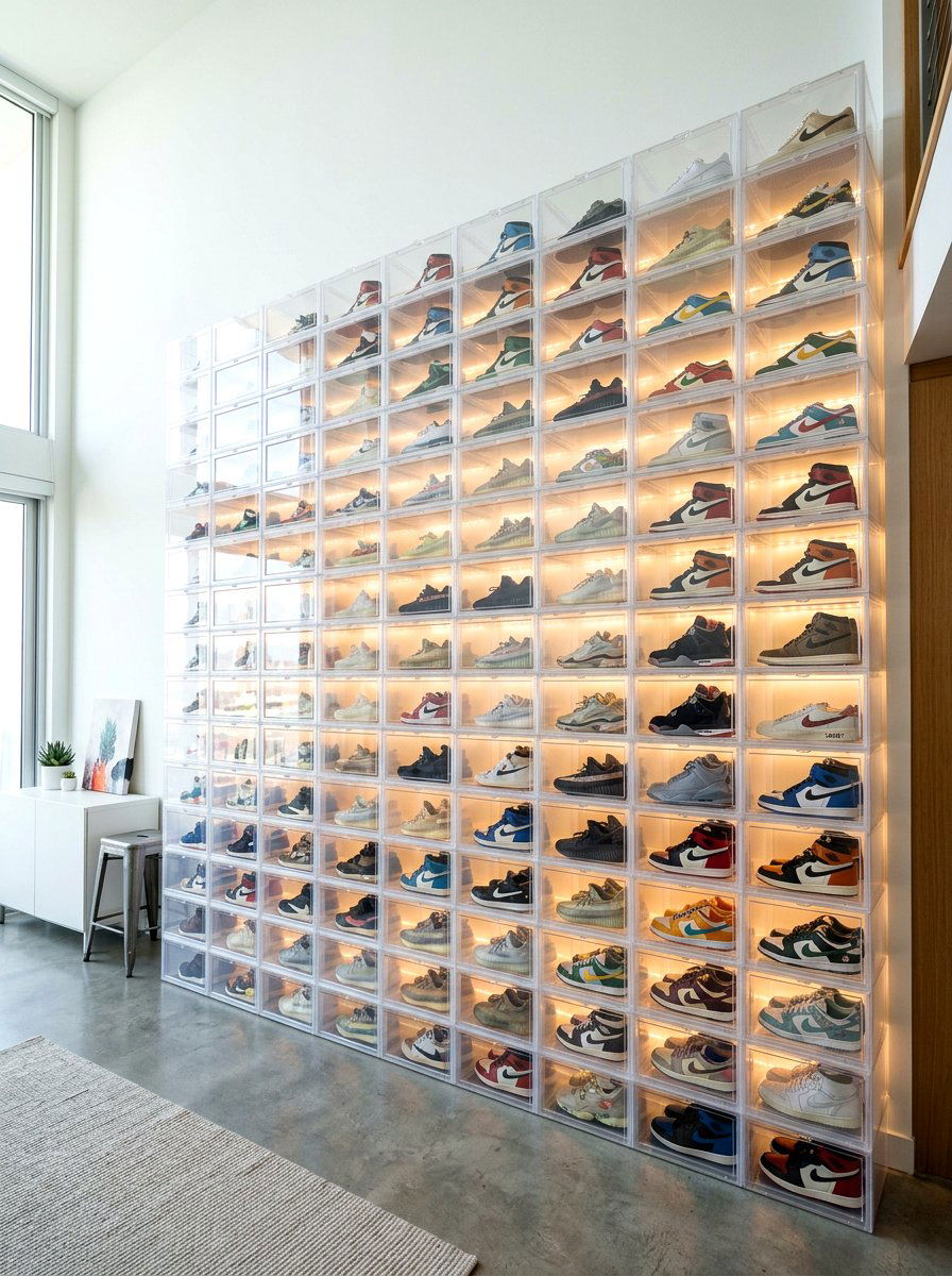 Clear Shoe Storage Box - 30 closet organization ideas