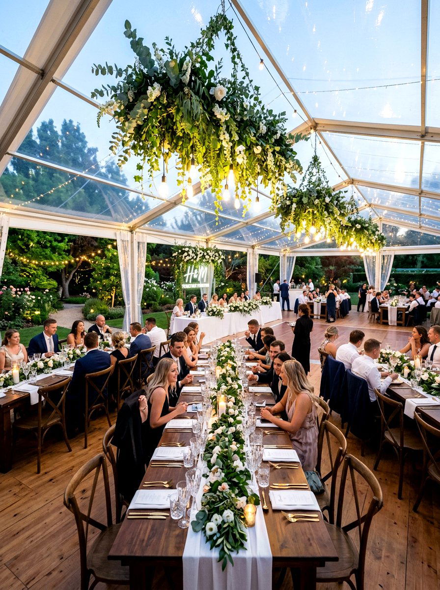 Clear Tent Wedding Reception - 30 backyard wedding decor ideas