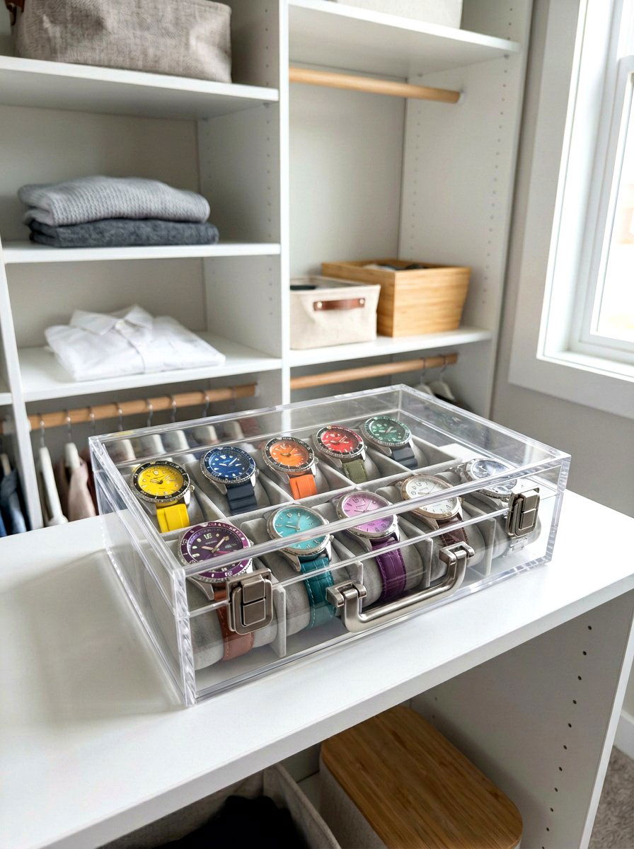 Clear Watch Lid Organizer - 30 watch storage ideas