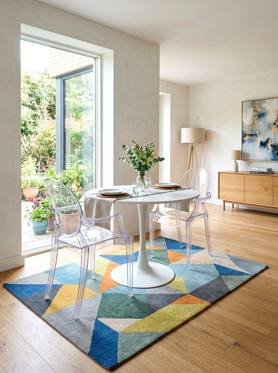 Clear acrylic chair - 30 stylish small apartment ideas
