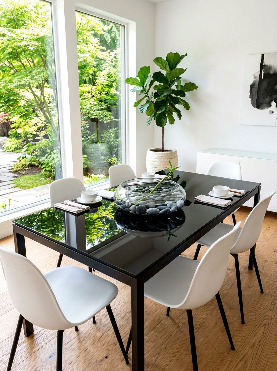 Clear bowl river stones - 30 simple centerpiece dining ideas