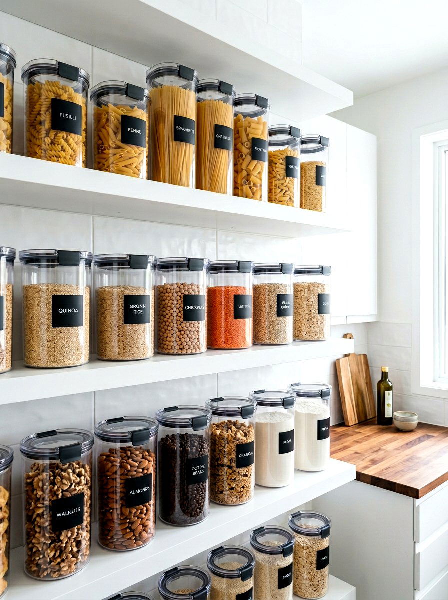 Clear food storage containers - 30 reach in pantry ideas