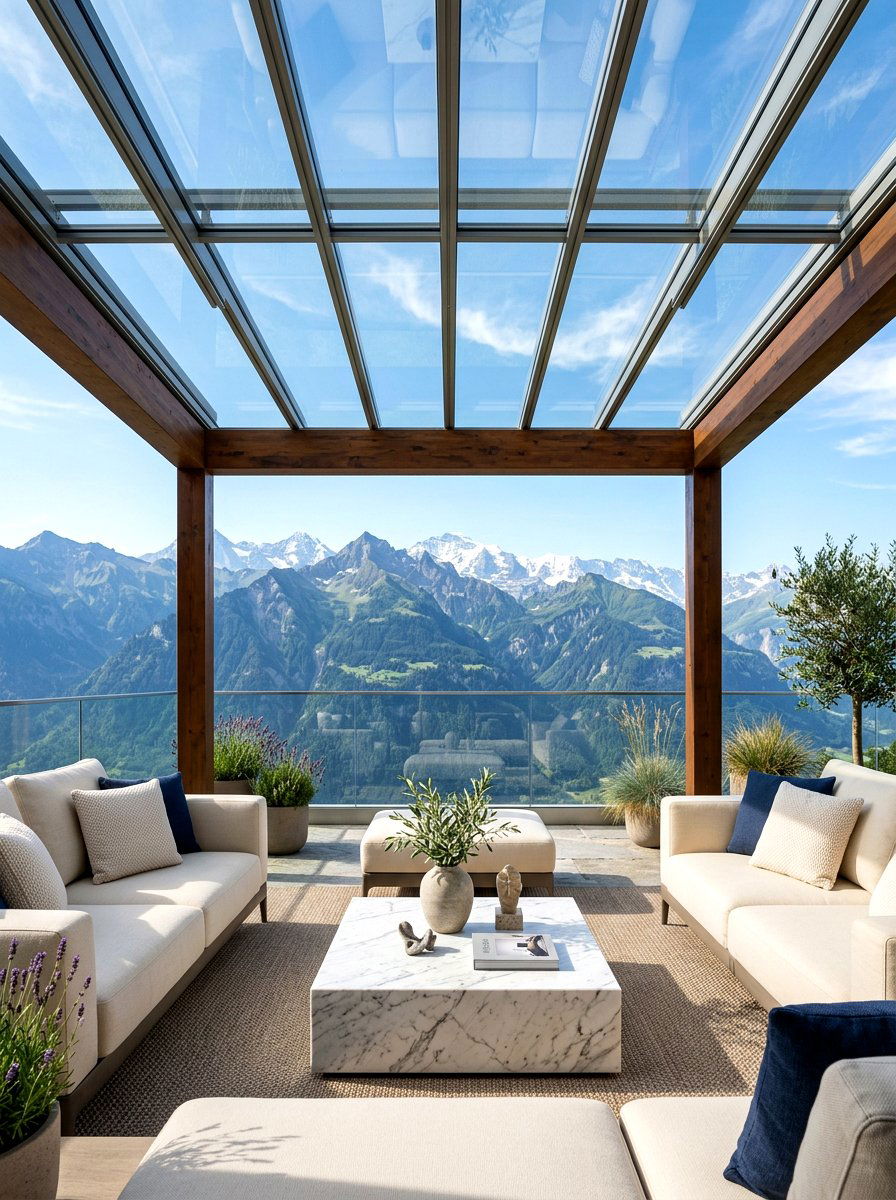 Clear glass roof - 30 pergola roof ideas