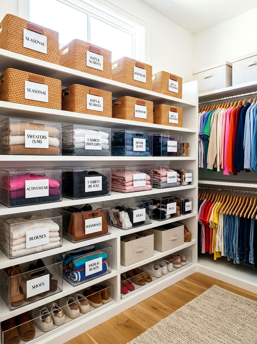 Clear labeling system - 30 aesthetic closet organization ideas