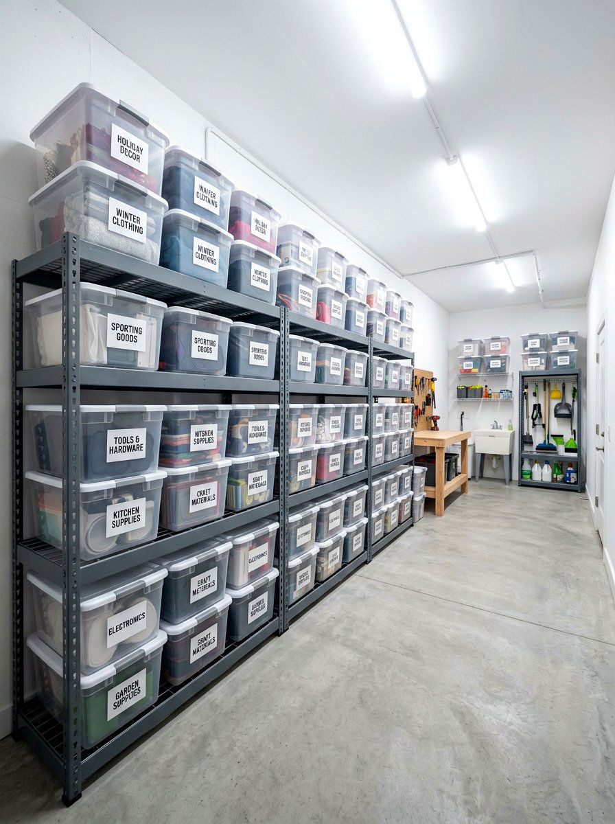 Clear plastic bins - 30 holiday storage ideas