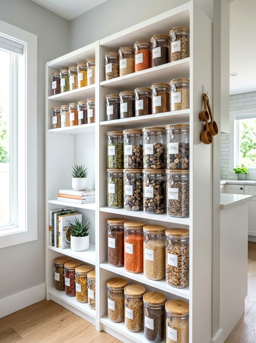 Clear plastic canisters - 30 potting shed storage ideas