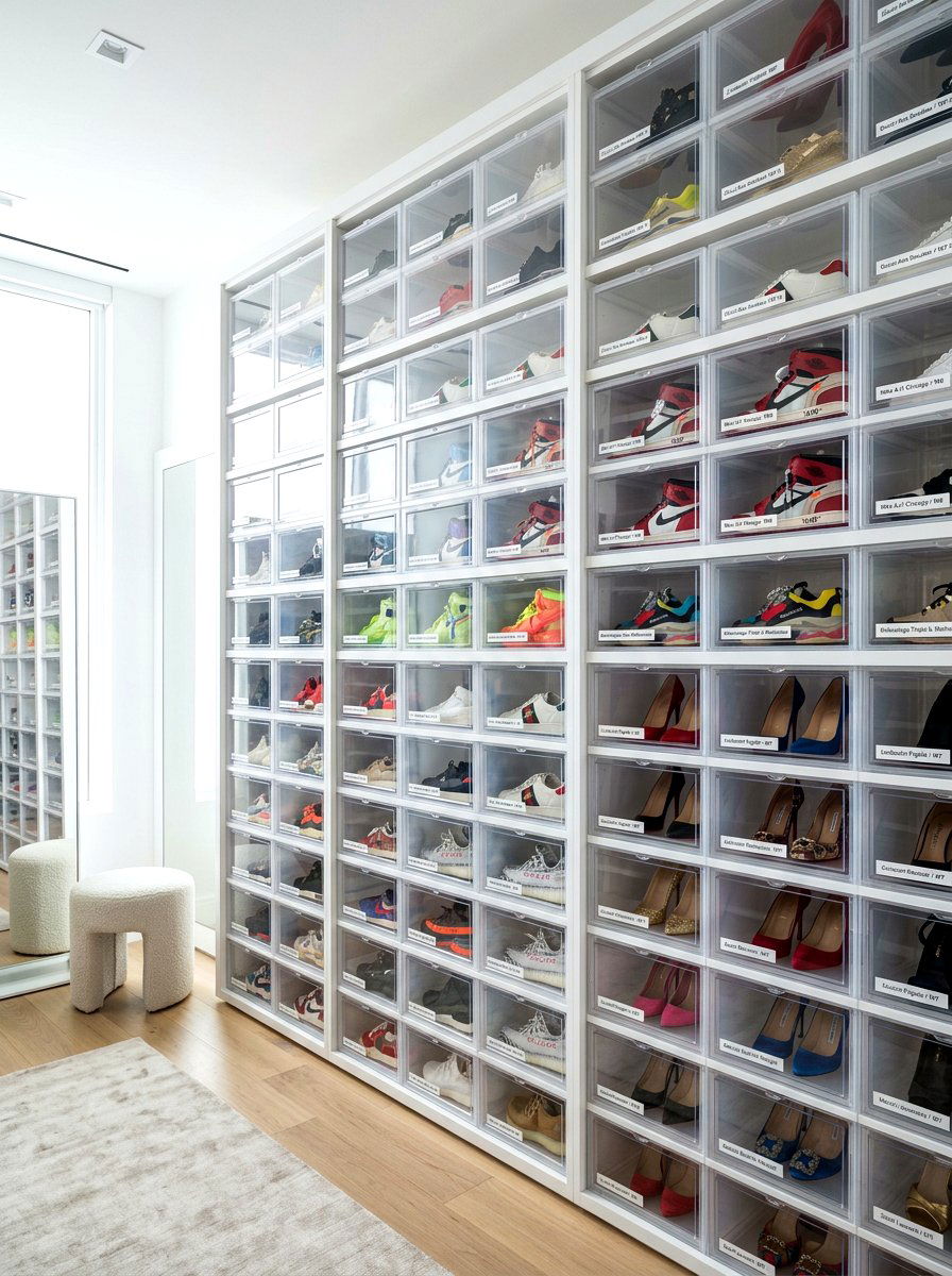 Clear shoe boxes - 30 aesthetic closet organization ideas
