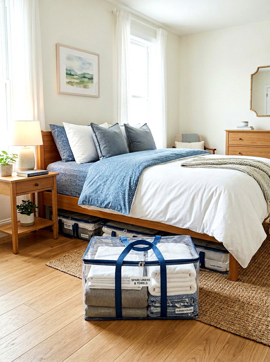 Clear vinyl storage bags - 30 under bed storage ideas