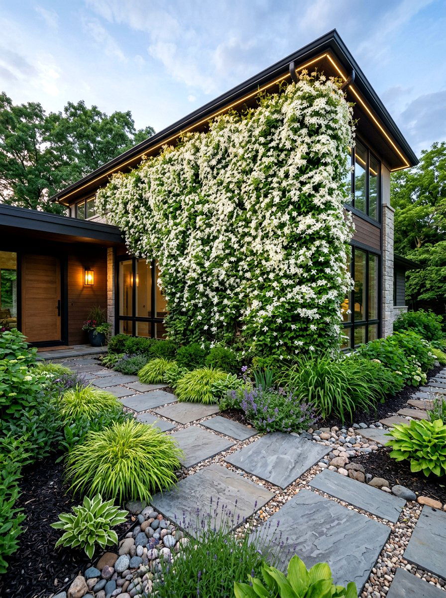 Clematis Fragrance Wall - 30 evening fragrance garden ideas