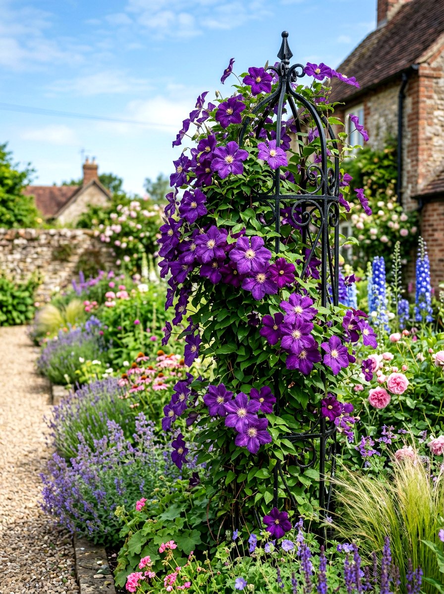 Clematis Vine - 30 hummingbird garden ideas