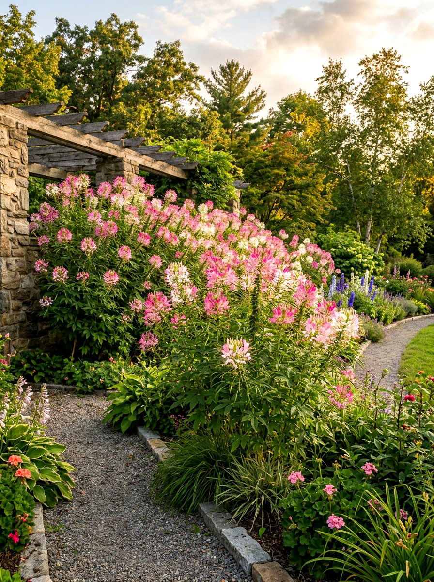 Cleome for tall garden backdrops - 30 annual flower bed ideas