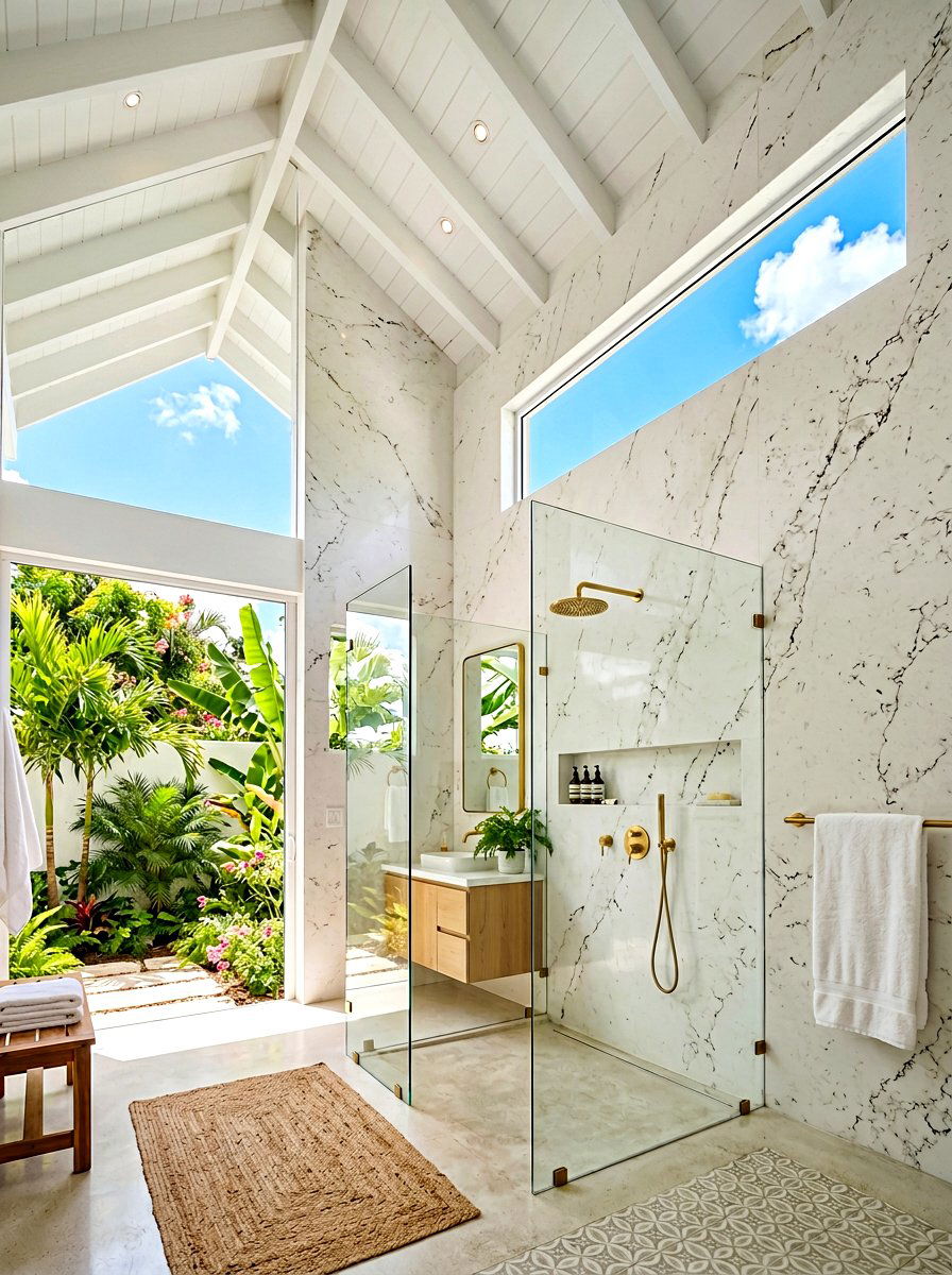 Clerestory Window Placement - 30 shower window privacy ideas