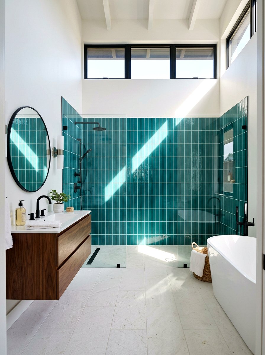 Clerestory bathroom window - 30 mid century bathroom ideas