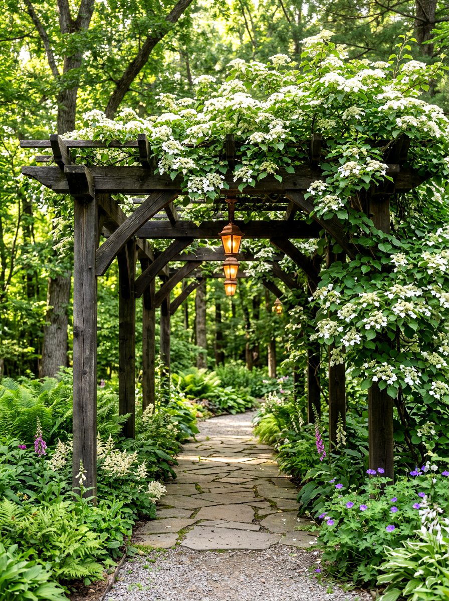 Climbing Hydrangea Pergola - 30 pergola plant ideas