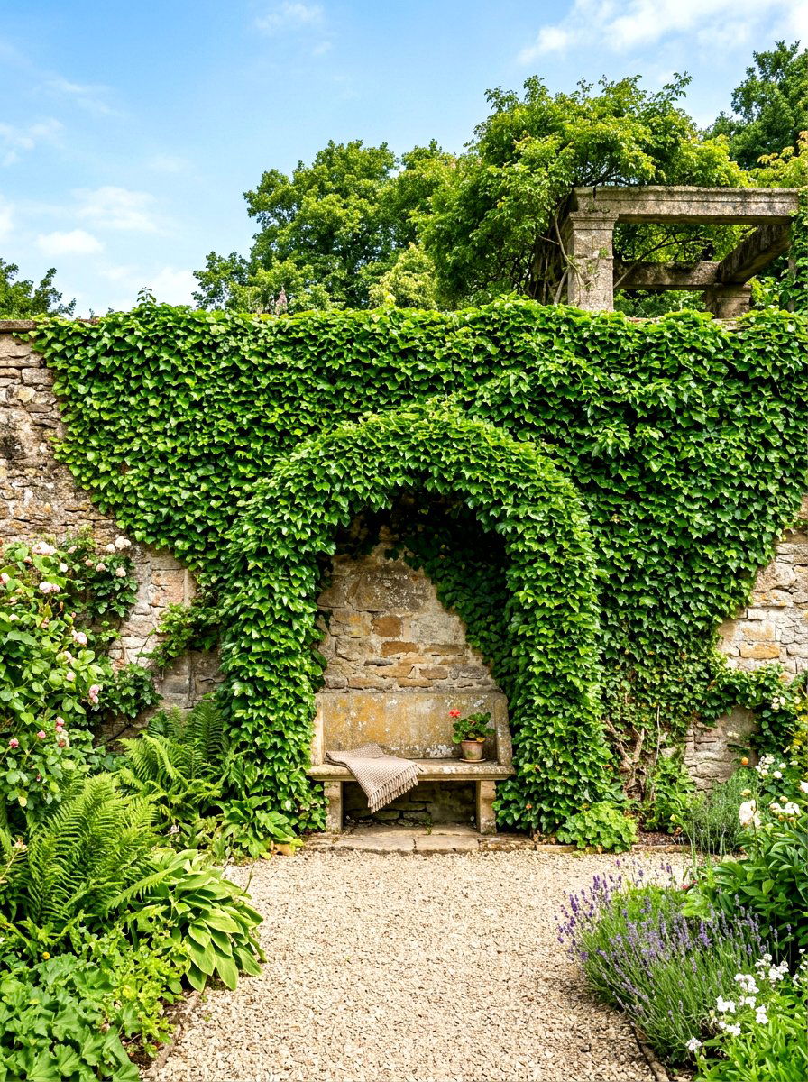 Climbing Ivy Wall - 30 formal garden ideas