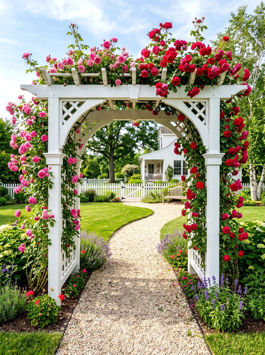 Climbing Rose Arbor Entrance - 30 arbor garden entrance ideas