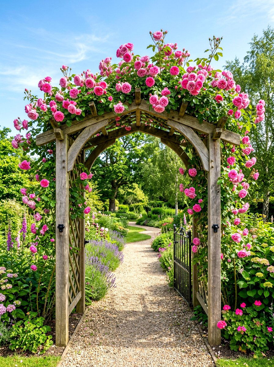 Climbing Rose Arch - 30 potager garden ideas