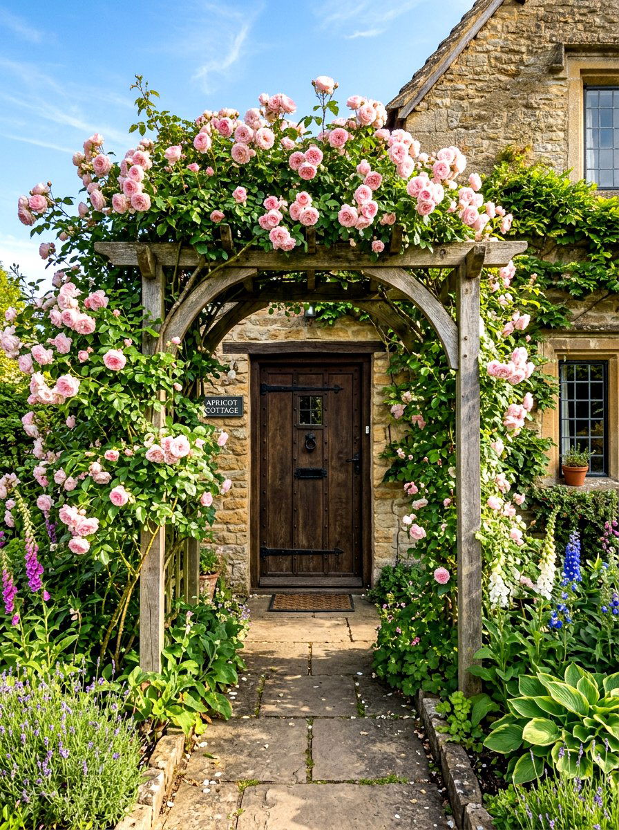Climbing Rose Archway - 30 floral doorway ideas