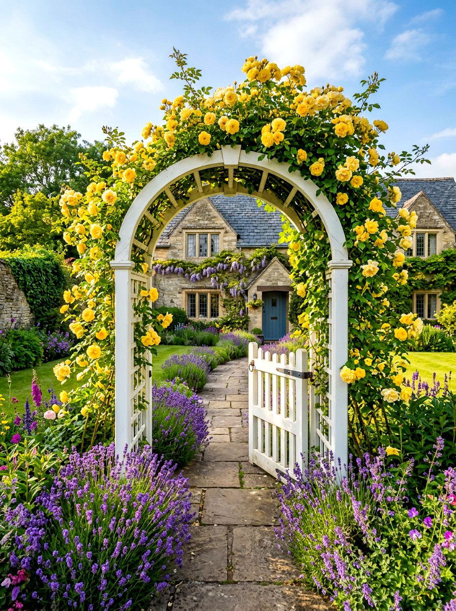Climbing Rose Cottage Archway - 30 climbing archway ideas