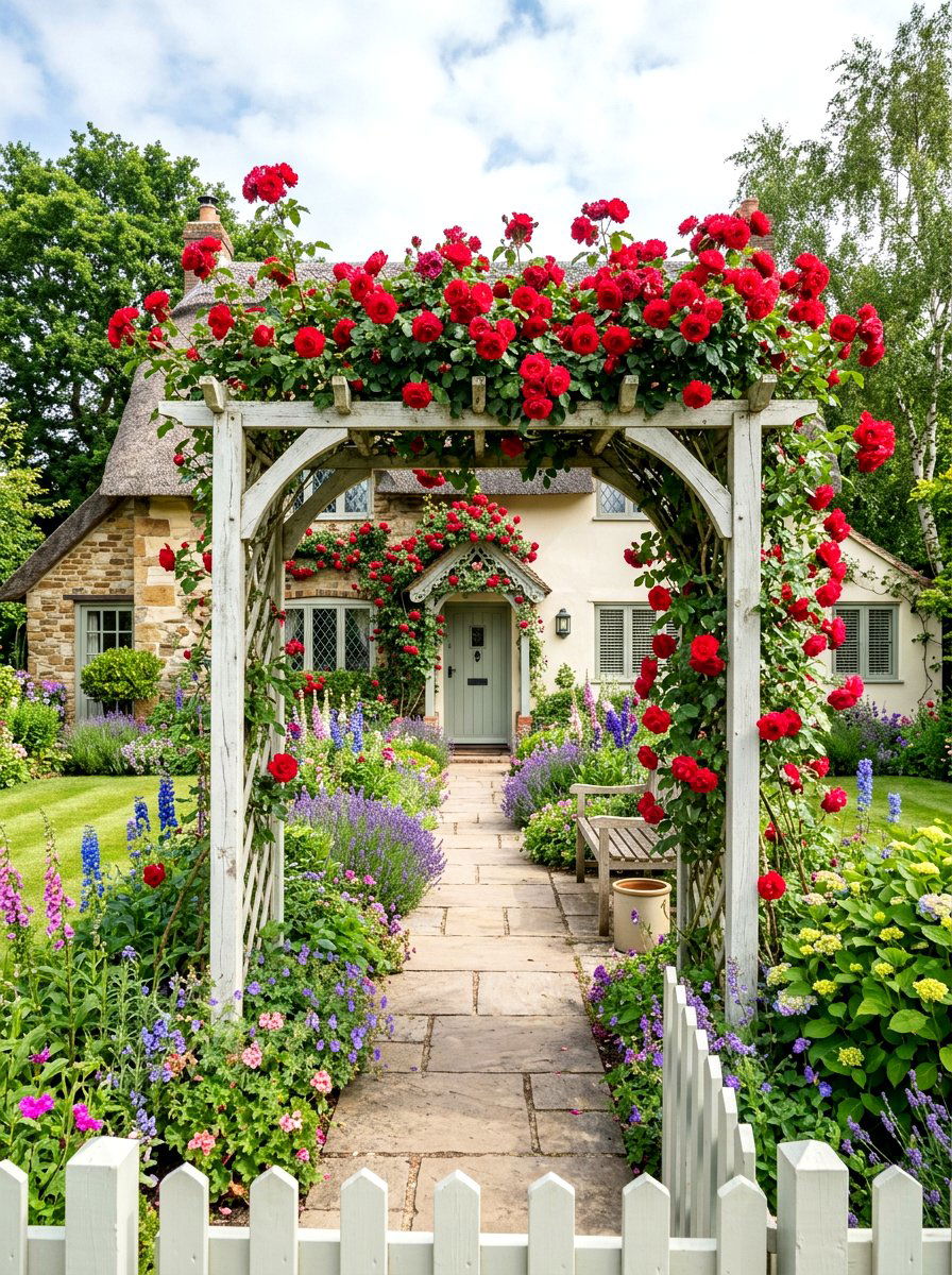 Climbing Rose Front Yard - 30 simple front yard ideas