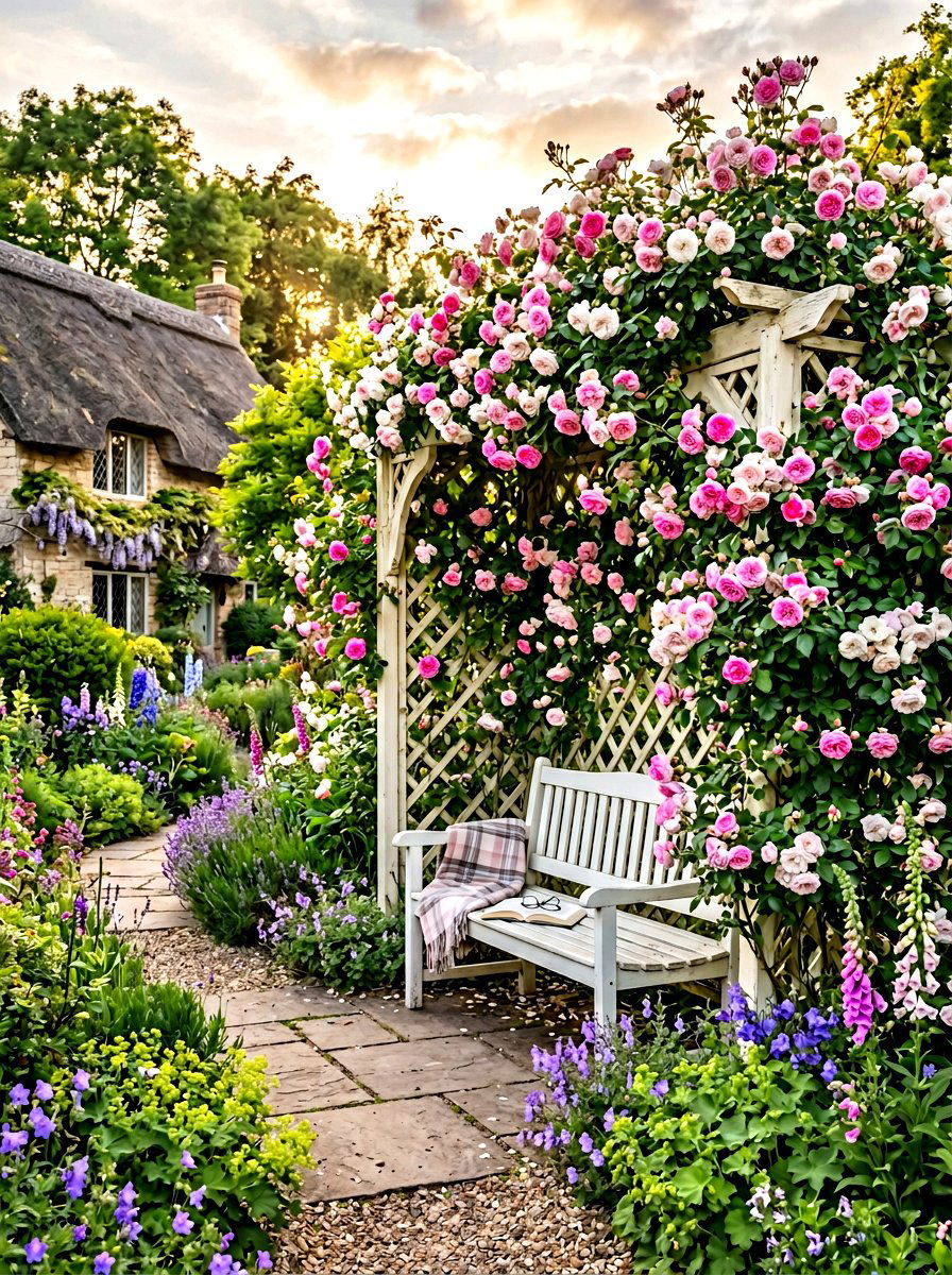 Climbing Rose Privacy Trellis - 30 trellis privacy ideas