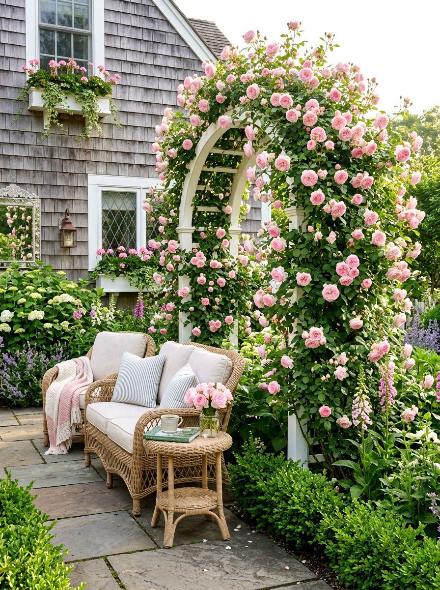 Climbing Rose Trellis - 30 Nancy Meyers garden ideas