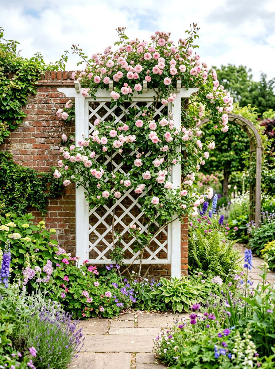 Climbing Rose Trellis - 30 English garden ideas