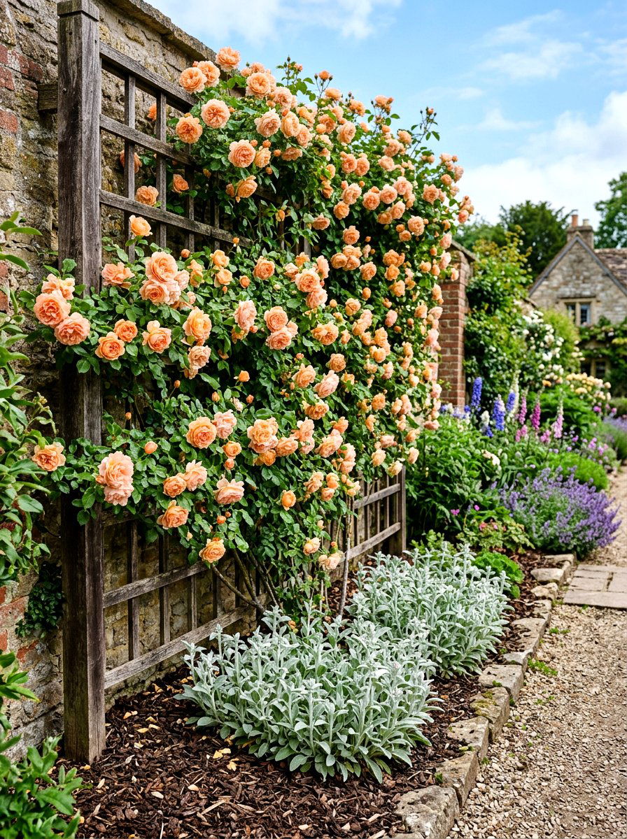 Climbing Rose Trellis Wall - 30 secret garden ideas