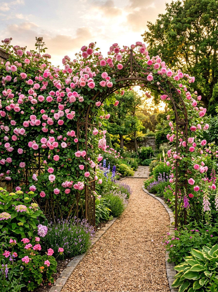 Climbing Rose Wall - 30 living privacy wall ideas