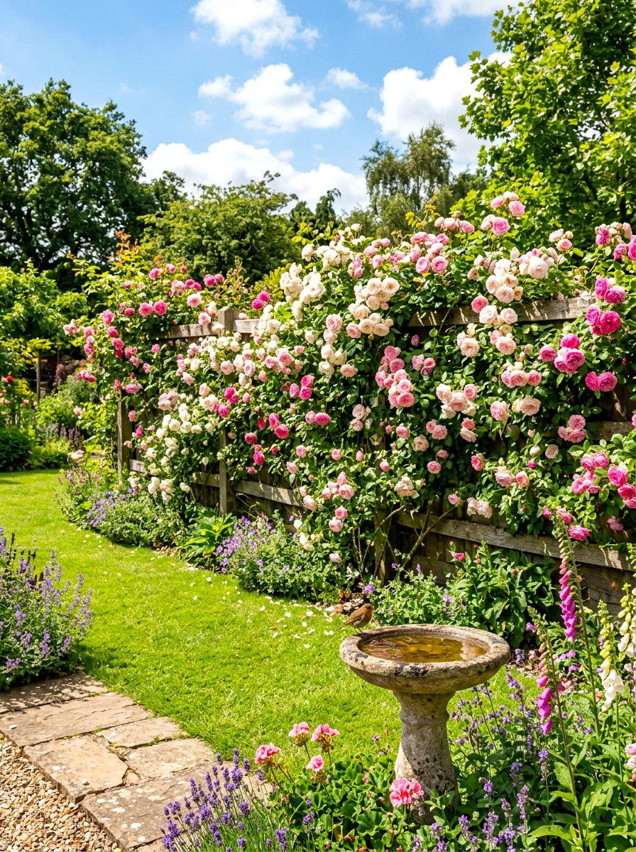 Climbing Roses - 30 backyard privacy ideas