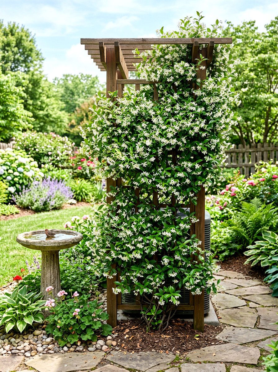 Climbing Vine AC Trellis - 30 air conditioner screen ideas
