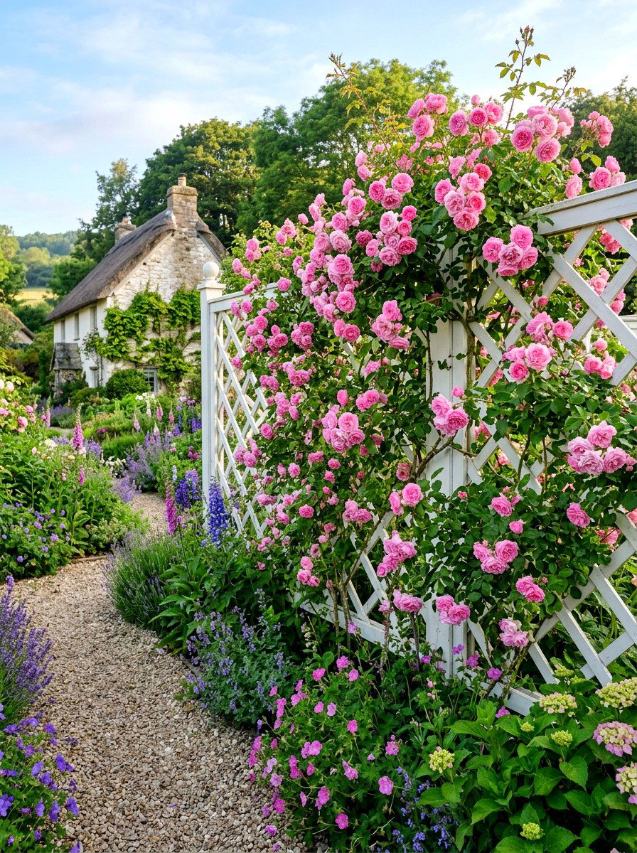 Climbing Vine Trellis Fence - 30 fence vertical garden ideas