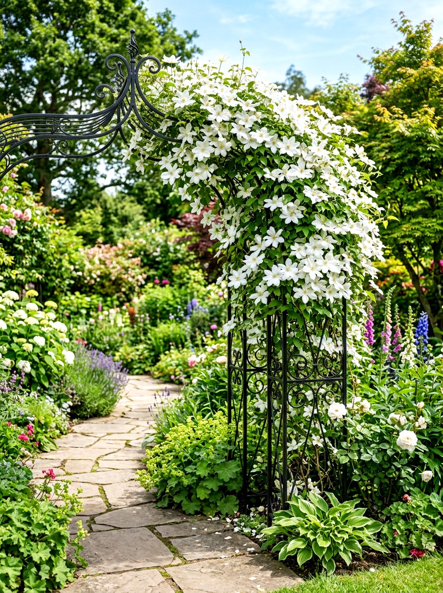 Climbing Vines Trellis - 30 shaded side yard ideas