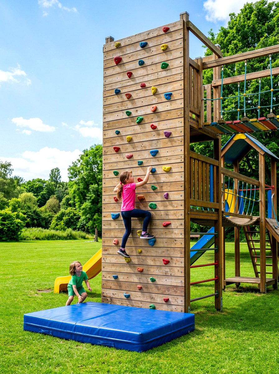 Climbing Wall Feature - 30 family backyard ideas