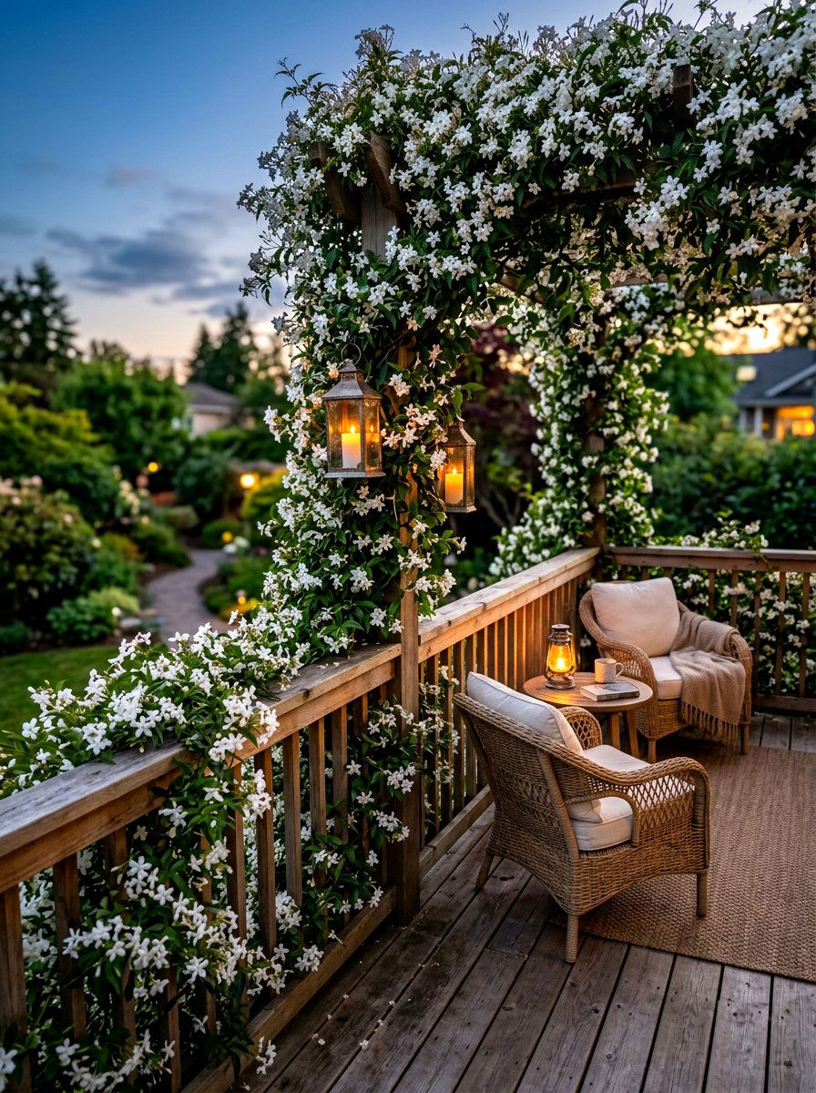 Climbing jasmine - 30 deck border planting ideas