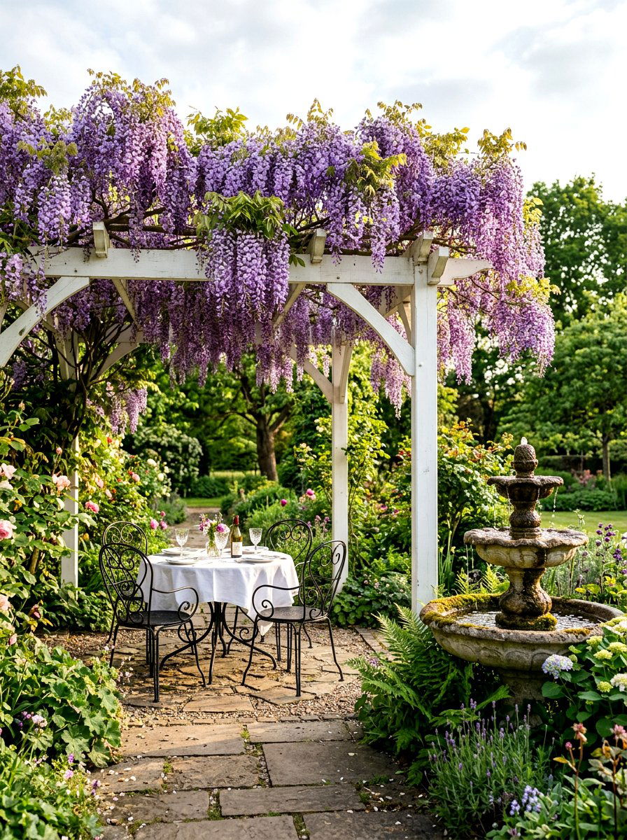 Climbing plant canopy - 30 pergola roof ideas