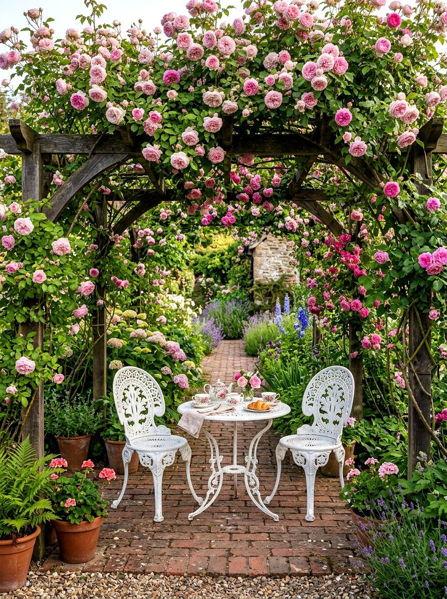 Climbing rose pergola trellis - 30 pergola ideas