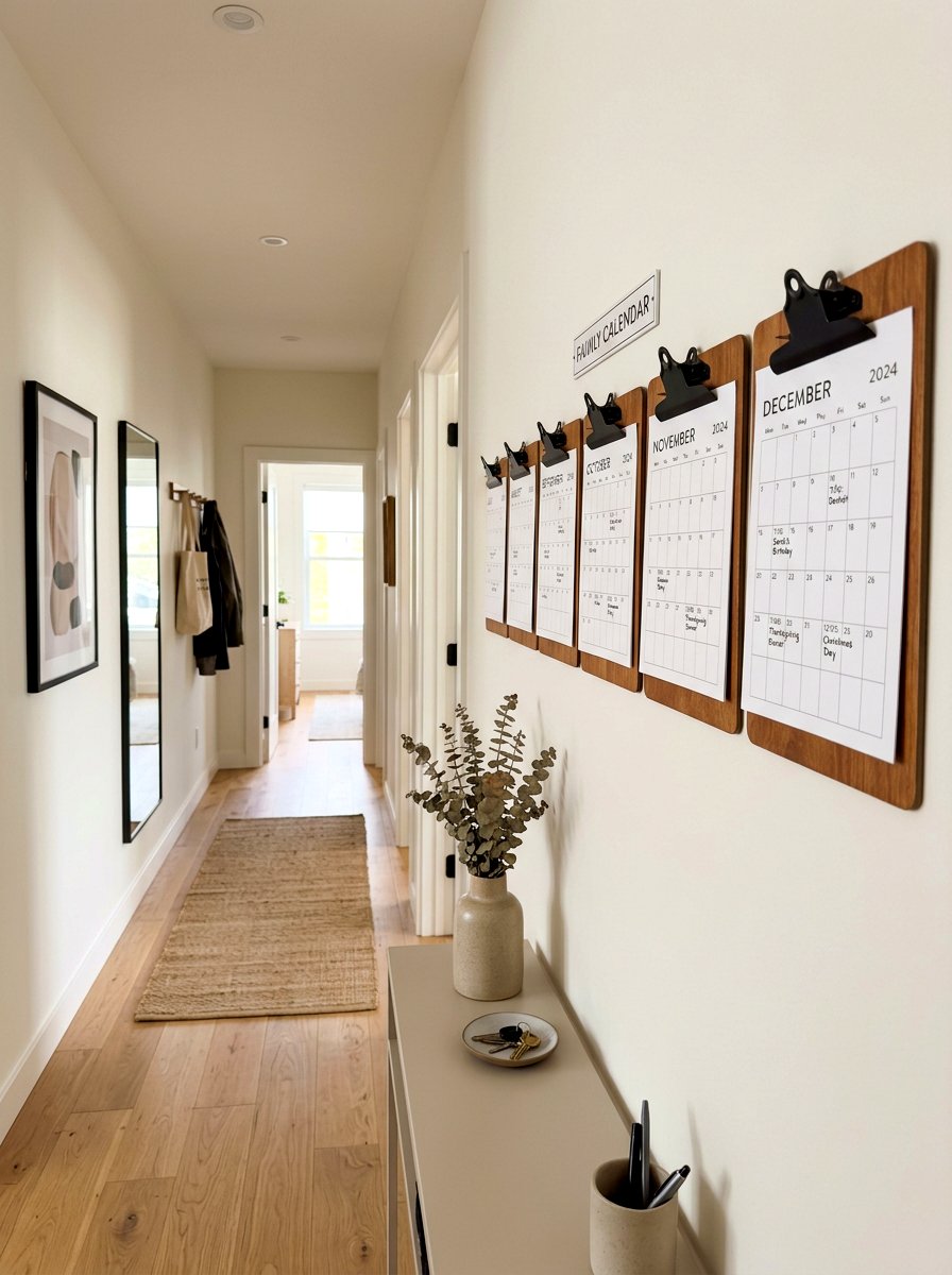 Clipboard Wall Calendar - 30 family calendar wall ideas
