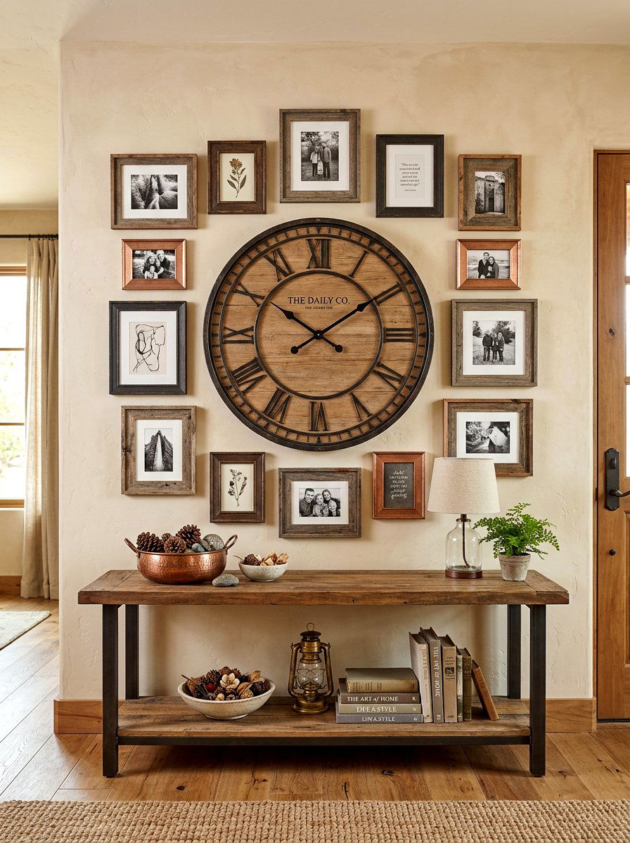 Clock Focal Point - 30 gallery wall ideas